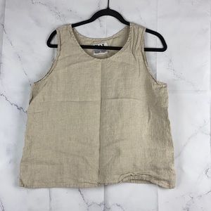 Flax Linen Cropped Tank Top Medium